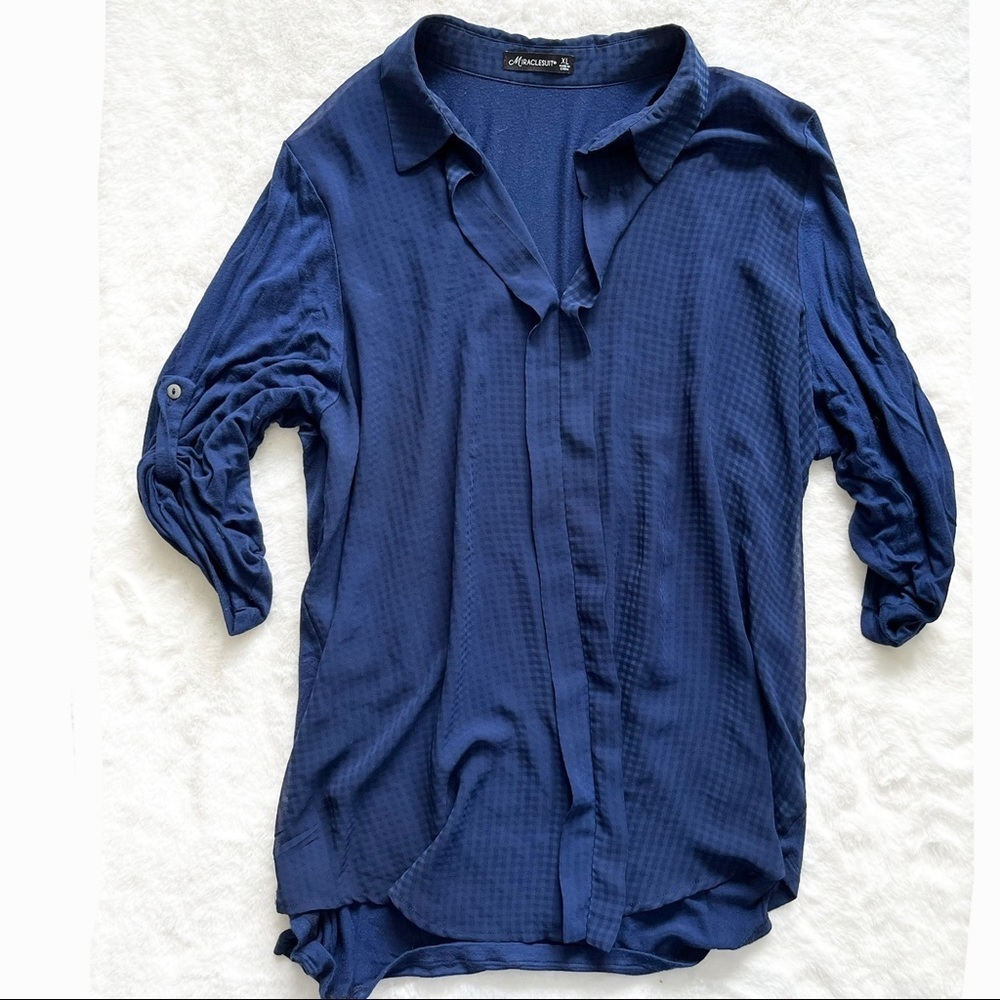 MIRACLESUIT TOP SIZE XL BEACH BREEZY BLOUSE RESORT EFFORTLESS VACATION CHIC - Picture 7 of 7
